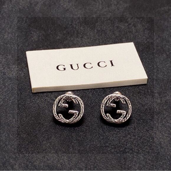 Gucci Interlocking Double G Earrings - Silver - Picture 4 of 4